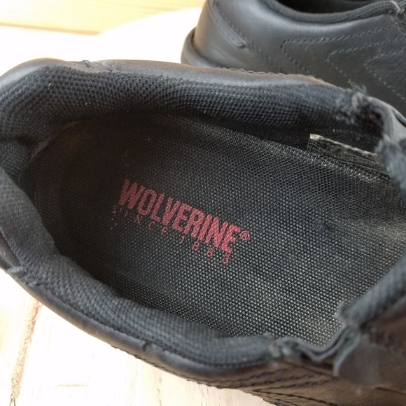 Wolverine Women's Black Leather Safety Steel Toe Shoes Loafers Slip-on W02673 - Picture 10 of 13